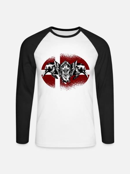 Hugin & Munin Odin Dänemark - Unisex Baseballshirt langarm - Weiß/Schwarz