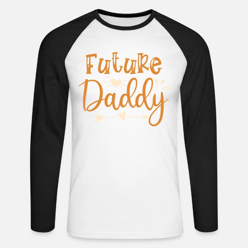 Futuro papà - Maglia da baseball a manica lunga da uomo - bianco/nero