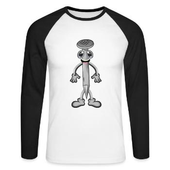 Nail Artisan - Unisex Long Sleeve Baseball T-Shirt - white/black - Front - Nik (191cm)