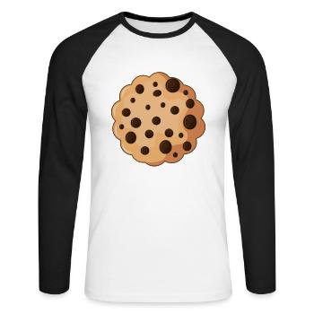 Keks Cookie - Unisex Baseballshirt langarm - Weiß/Schwarz - Vorne - Nik (191cm)