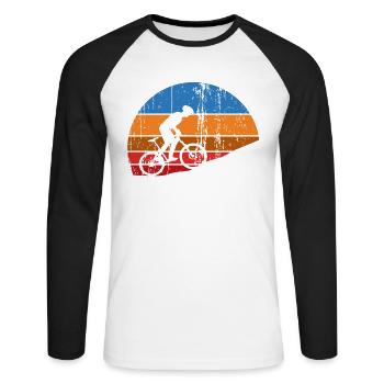 Waden statt Laden Radfahrer Mountainbiker Fahrrad - Unisex Baseballshirt langarm - Weiß/Schwarz - Vorne - Nik (191cm)