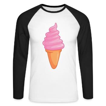 ice - Unisex Long Sleeve Baseball T-Shirt - white/black - Front - Nik (191cm)