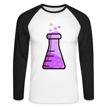Chimie - T-shirt baseball manches longues Homme - blanc/noir - Devant - Nik (191cm)