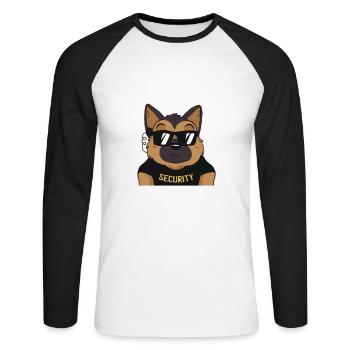 nerv mich nicht sonst shepherd´s Security Wachmann - Unisex Baseballshirt langarm - Weiß/Schwarz - Vorne - Nik (191cm)