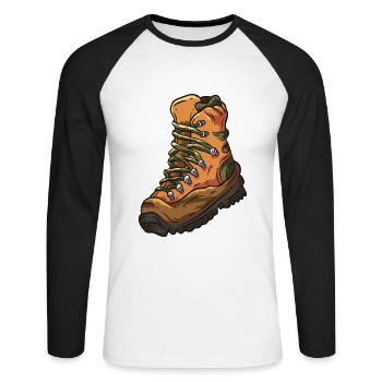 Hiking shoe hiking - Unisex Long Sleeve Baseball T-Shirt - white/black - Front - Nik (191cm)