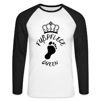 Fußpflege Pediküre Podologe Nagelstudio Geschenk - Unisex Baseballshirt langarm - Weiß/Schwarz - Vorne - Nik (191cm)