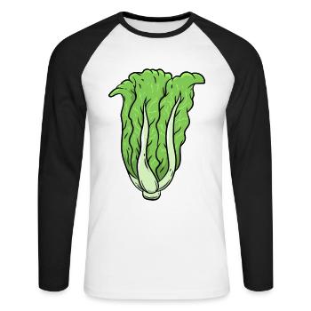 Cabbage Vegetables - Unisex Long Sleeve Baseball T-Shirt - white/black - Front - Nik (191cm)