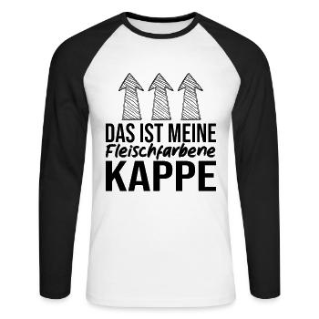 Glatze Glatzkopf Glatzenträger Geschenk - Unisex Baseballshirt langarm - Weiß/Schwarz - Vorne - Nik (191cm)