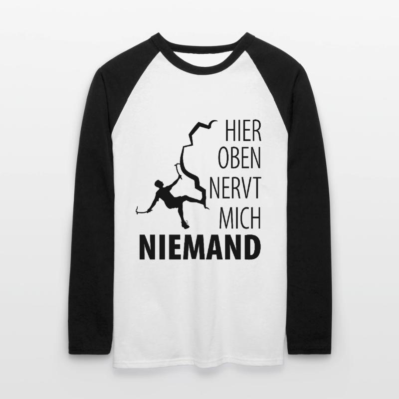 Eisklettern Eiskletterer Eispickel Unisex Baseballshirt langarm