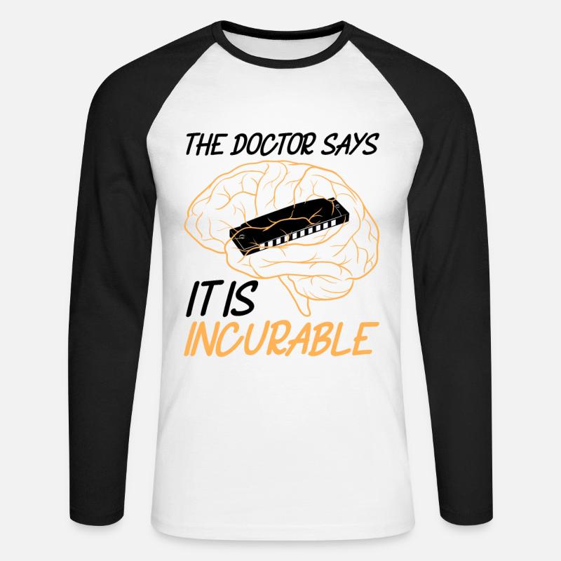 Harmonica Harmonica Player - Unisex Long Sleeve Baseball T-Shirt - white/black