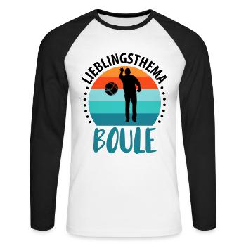 Boule Petanque Boccia Boules - Unisex Baseballshirt langarm - Weiß/Schwarz - Vorne - Nik (191cm)
