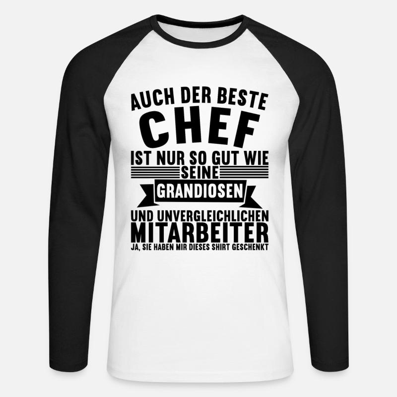 Chef Abteilungsleiter Geschenk - Unisex Baseballshirt langarm - Weiß/Schwarz
