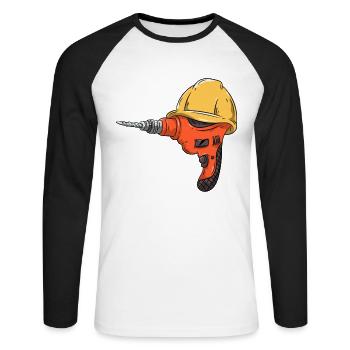 Artisan - T-shirt baseball manches longues Homme - blanc/noir - Devant - Nik (191cm)