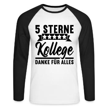 Abschiedsgeschenk Kollegen Jobwechsel - Unisex Baseballshirt langarm - Weiß/Schwarz - Vorne - Nik (191cm)