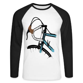 Road Bike Bike Retro Design - Unisex Long Sleeve Baseball T-Shirt - white/black - Front - Nik (191cm)