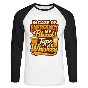 Chemise de whisky pour un buveur de whisky - T-shirt baseball manches longues Homme - blanc/noir - Devant - Nik (191cm)