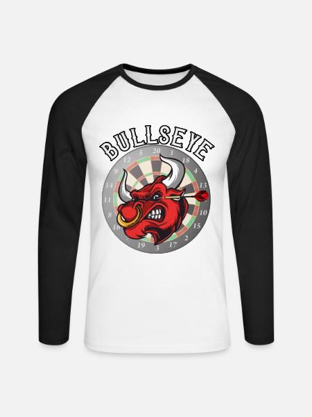Bullseye Darts Fan Dartpfeil Dartboard - Unisex Long Sleeve Baseball T-Shirt - white/black