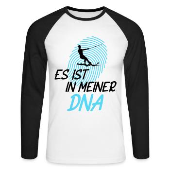 Wasserskier Wasserski Wasserskifahrer - Unisex Baseballshirt langarm - Weiß/Schwarz - Vorne - Nik (191cm)