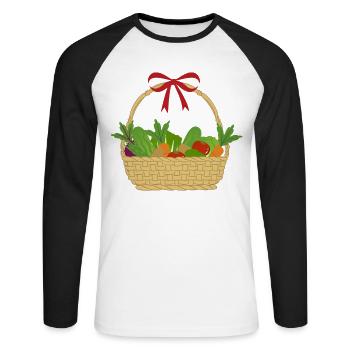 Vegetables - Unisex Long Sleeve Baseball T-Shirt - white/black - Front - Nik (191cm)