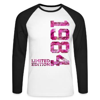 ÉDITION LIMITÉE 1984 PINK 42E ANNIVERSAIRE - T-shirt baseball manches longues Homme - blanc/noir - Devant - Nik (191cm)