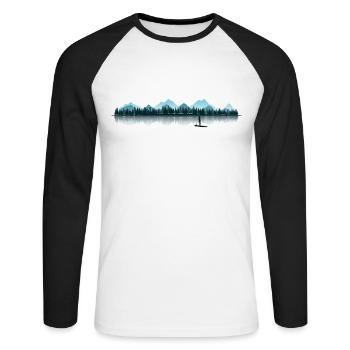 Stand Up Paddle SUP Board Bergsee Mountain Lake - T-shirt baseball manches longues Homme - blanc/noir - Devant - Nik (191cm)