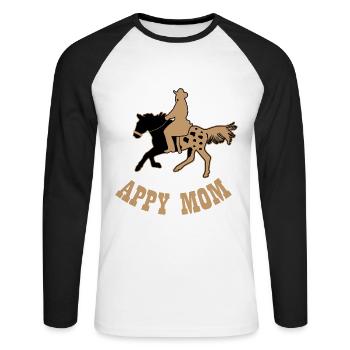 Appaloosa Pferd Mama Mutter - Unisex Baseballshirt langarm - Weiß/Schwarz - Vorne - Nik (191cm)