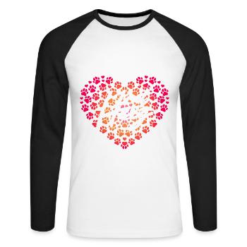 Tierschützerin mit Herz Tierrettung Tierschutz - Unisex Baseballshirt langarm - Weiß/Schwarz - Vorne - Nik (191cm)
