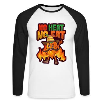 Mexikanisches Essen Habanero-Chili-Liebhaber - Unisex Baseballshirt langarm - Weiß/Schwarz - Vorne - Nik (191cm)