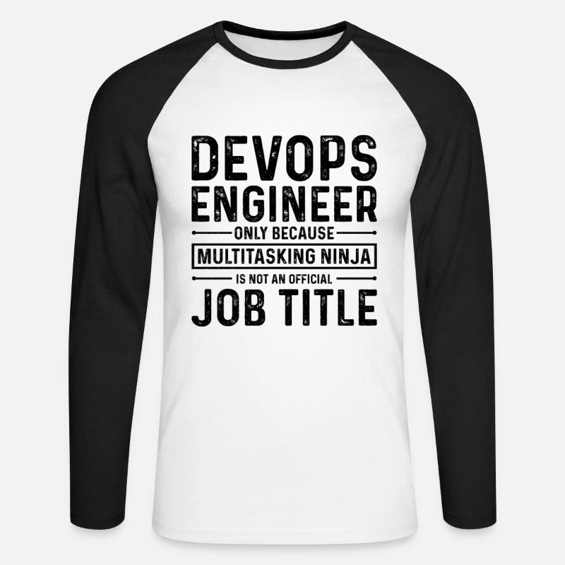 Sys-Admin Entwickler Devops-Ingenieur - Unisex Baseballshirt langarm - Weiß/Schwarz