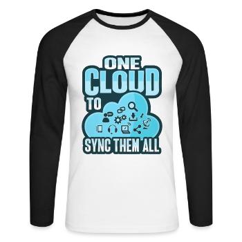 Cloud Administrator Cloud Devops - Unisex Long Sleeve Baseball T-Shirt - white/black - Front - Nik (191cm)