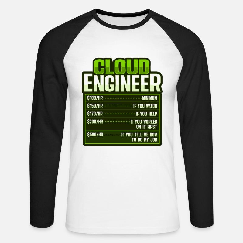 Cloud-Administrator Cloud-Devops - Unisex Baseballshirt langarm - Weiß/Schwarz