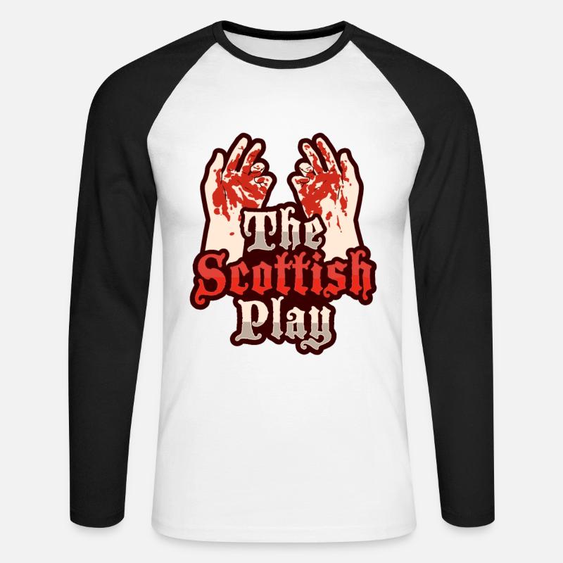 Macbeth Das schottische Stück Design - Unisex Baseballshirt langarm - Weiß/Schwarz
