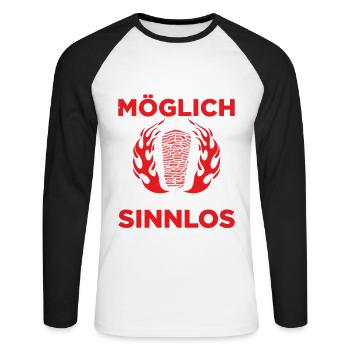 Ein Leben Ohne Döner Ist Möglich Aber Sinnlos - Unisex Baseballshirt langarm - Weiß/Schwarz - Vorne - Nik (191cm)