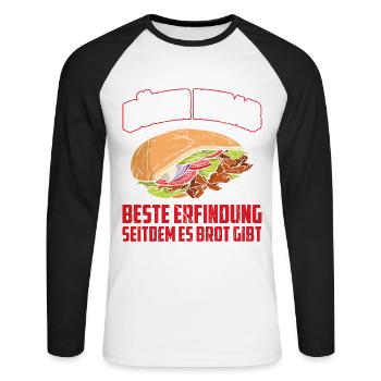 Döner Kebab Die Beste Erfindung Seitdem Es Brot Gi - Unisex Baseballshirt langarm - Weiß/Schwarz - Vorne - Nik (191cm)
