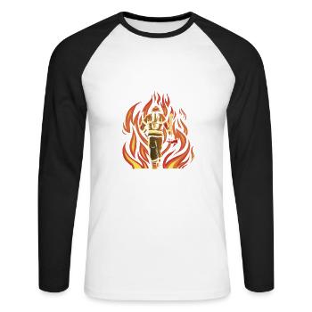 Manche Sind Einfach Dafür Geboren Jugendfeuerwehr - Unisex Baseballshirt langarm - Weiß/Schwarz - Vorne - Nik (191cm)