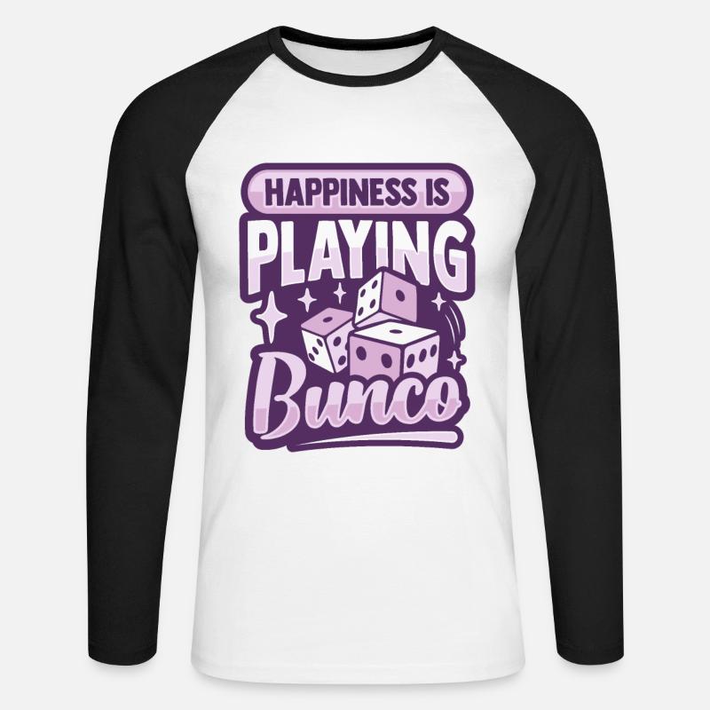 Bunco - Unisex Baseballshirt langarm - Weiß/Schwarz