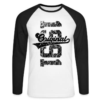 35TH BIRTHDAY ORIGINAL 1991 - Unisex Long Sleeve Baseball T-Shirt - white/black - Front - Nik (191cm)