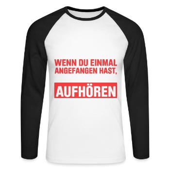 Bücher Sind Wie Kekse Wenn Du Einmal Angefangen Ha - Unisex Baseballshirt langarm - Weiß/Schwarz - Vorne - Nik (191cm)