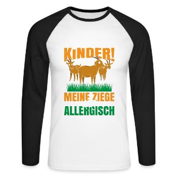 Nee Ich Habe Immer Noch Keine Kinder! Meine Ziege - Unisex Baseballshirt langarm - Weiß/Schwarz - Vorne - Nik (191cm)
