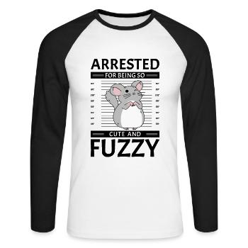 Arrested for cuteness and blur design - Unisex Long Sleeve Baseball T-Shirt - white/black - Front - Nik (191cm)