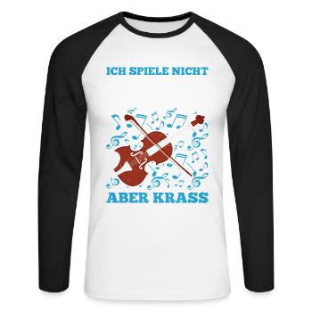 Ich Spiele Nicht Perfekt Aber Krass Bratschist - Unisex Baseballshirt langarm - Weiß/Schwarz - Vorne - Nik (191cm)