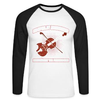 Du Spielst Bratsche? Dann Können Wir Freunde Sein - Unisex Baseballshirt langarm - Weiß/Schwarz - Vorne - Nik (191cm)