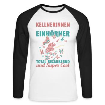Kellnerinnen Sind Wie Einhörner Total Bezaubernd U - Unisex Baseballshirt langarm - Weiß/Schwarz - Vorne - Nik (191cm)