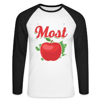 Mit Meinem Most Ist Alles Besser - Unisex Baseballshirt langarm - Weiß/Schwarz - Vorne - Nik (191cm)
