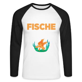 Für Meine Fische Tue Ich Alles Geschenk - Unisex Baseballshirt langarm - Weiß/Schwarz - Vorne - Nik (191cm)