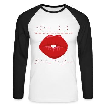 Geschieden, Pleite Aber Sexy Geschenk - Unisex Baseballshirt langarm - Weiß/Schwarz - Vorne - Nik (191cm)