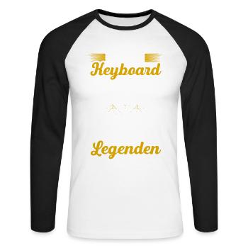 Mit Dem Keyboard Unter Den Händen Werden Helden Zu - Unisex Baseballshirt langarm - Weiß/Schwarz - Vorne - Nik (191cm)