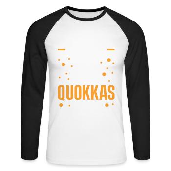 In Gedanken Bin Ich Bei Den Quokkas - Unisex Baseballshirt langarm - Weiß/Schwarz - Vorne - Nik (191cm)