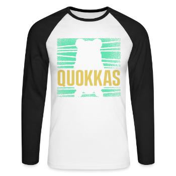 Quokkas Wurden Erschaffen, Um Die Laune Zu Verbess - Unisex Baseballshirt langarm - Weiß/Schwarz - Vorne - Nik (191cm)