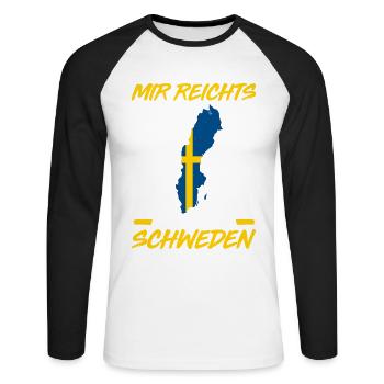 Mir Reichts Ich Haue Ab Nach Schweden - Unisex Baseballshirt langarm - Weiß/Schwarz - Vorne - Nik (191cm)